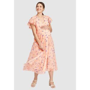 The Nines by Hatch Maternity Maxi Dress Mauve Floral Women's Size Medium NWT!